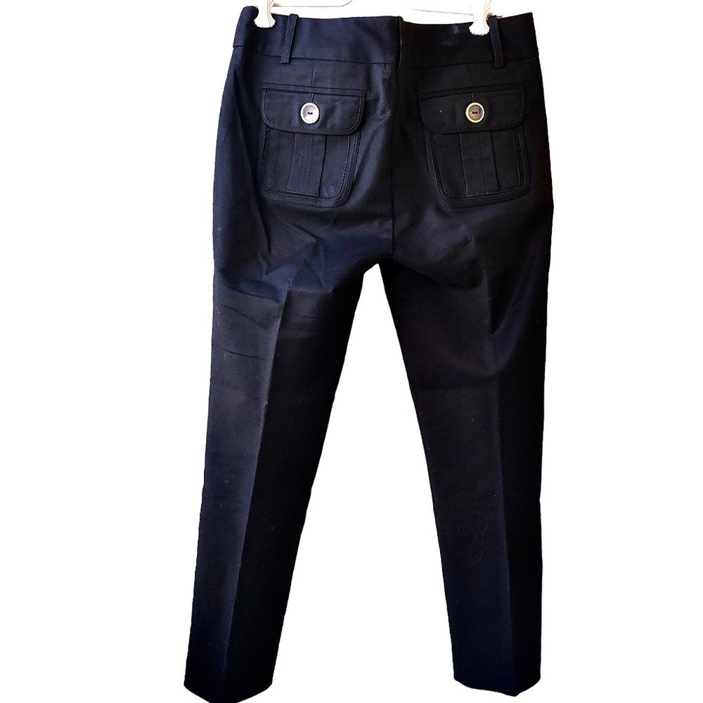 Zara Basic Vintage 90s Black Ankle Pants Size 8 Wide Waistband Cotton Spandex
